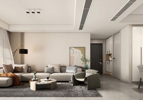 长虹世纪城105平现代风格四居室装修案例