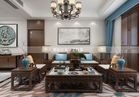 海珀天沅169平中式风格复式装修案例