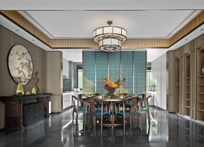 新中式餐厅装饰效果图 新中式餐厅装饰