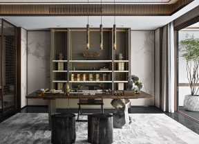 新中式风格书房装修 新中式风格书房效果图 新中式风格书房图片
