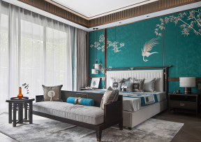 新中式卧室装修设计图 新中式卧室装饰效果图 新中式卧室装修风格