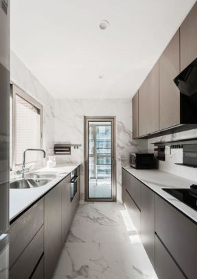 一字型厨房设计 一字型厨房设计图 一字型厨房装修