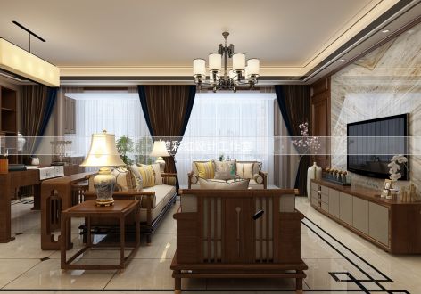 海珀天沅200平米中式风格四室两厅装修案例