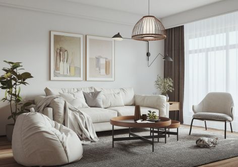 长虹国际城88平米现代风格装修案例