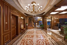 过道地砖拼花效果图 豪宅别墅家装