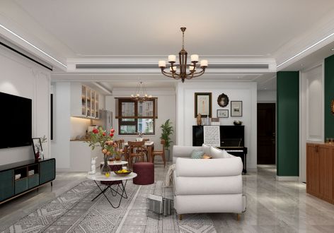 西棠甲第174平休闲美式风格装修案例