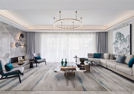 中海&middot;云著135㎡三居室轻奢风格装修案例