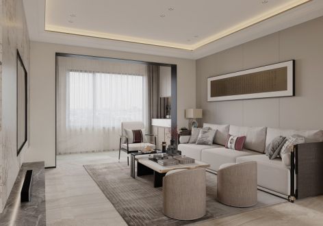 中建锦绣城91平二居室新中式风格装修案例