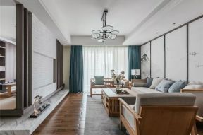 120平米现代新中式客厅装修效果图