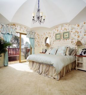 320平米平层美式田园风格卧室装修效果图