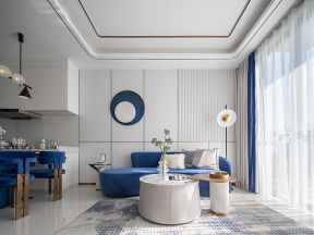 蓝色家居装修 蓝色沙发客厅