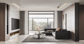 202平现代风格客厅装修实景图