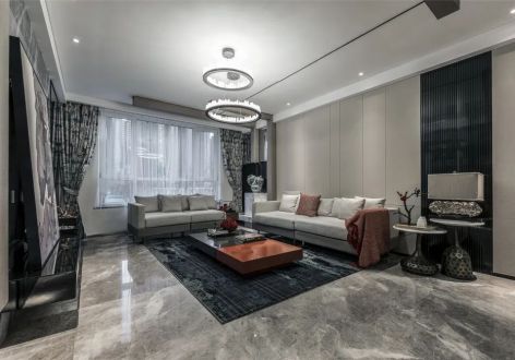 鲁商常春藤135平三居室新中式风格装修案例