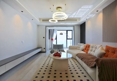 华发旭辉铂钻四季96平米轻奢风格三室两厅装修案例