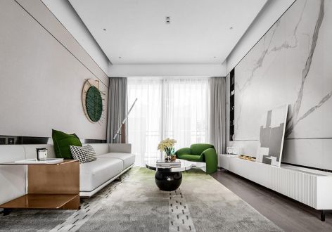 绿地城1期100平三居室现代风格装修案例