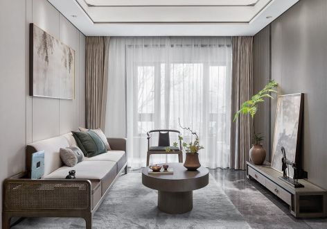 金基悦麓106㎡三居室中式风格装修案例