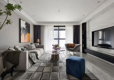 锦地繁花129平米轻奢风格四室两厅装修案例