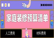 家庭装修预算清单一览表(材料+人工费用)