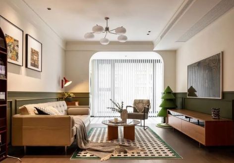 中海云麓公馆117㎡三居室复古风格装修案例