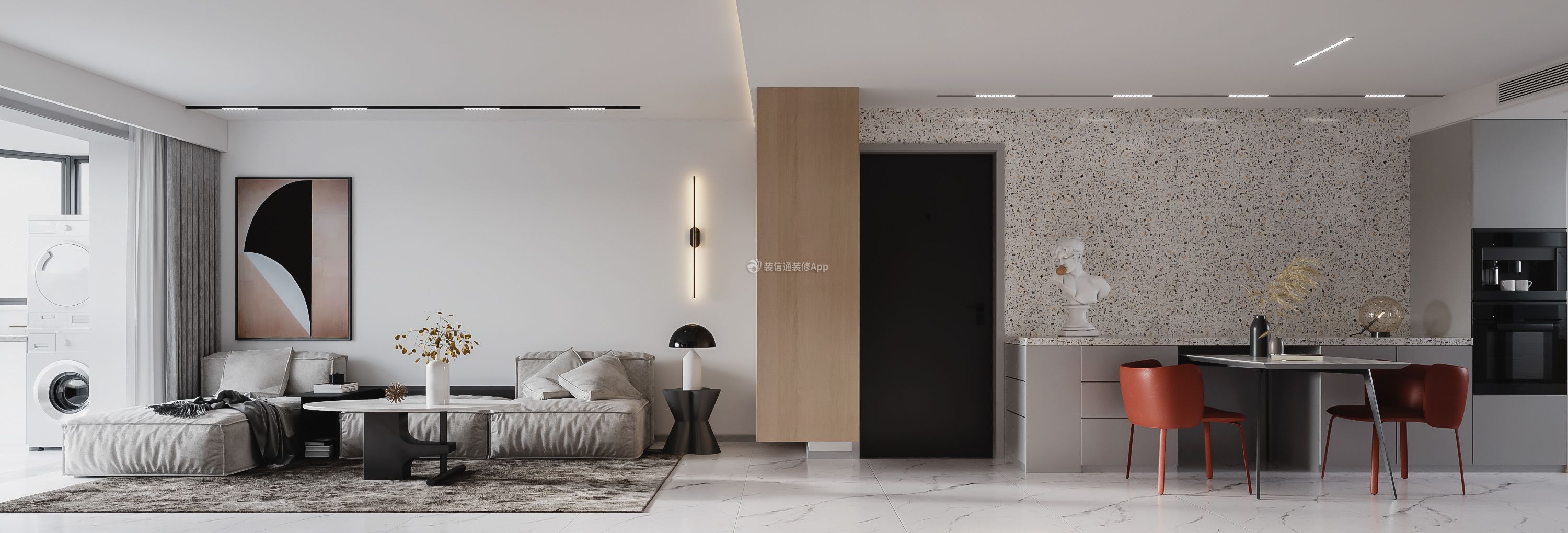 135平现代风格客厅装修实景图