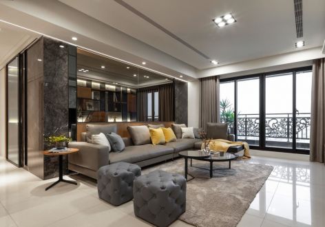 荣盛城137平轻奢风格装修案例