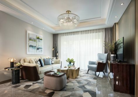 鑫丰雍景豪城135平轻奢风格装修案例