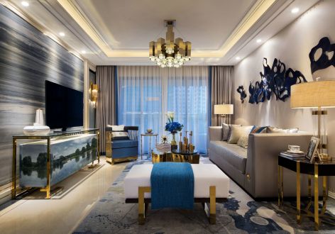 九洲御玺141平轻奢风格装修案例