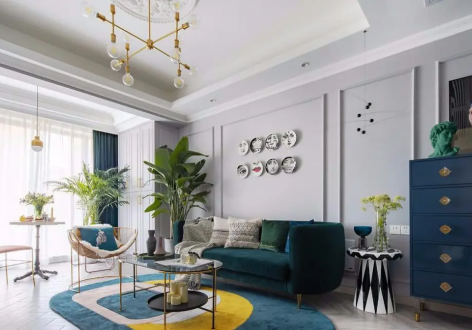 天鸿万象东方100平轻奢欧式风格装修案例