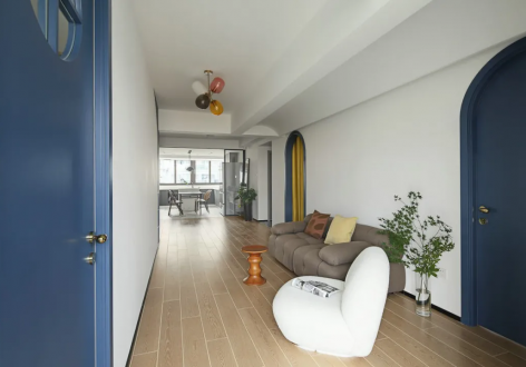 电建洺悦府110平三居室复古风装修案例