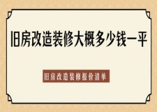 旧房改造装修大概多少钱一平?2025旧房改造装修报价清单
