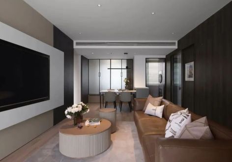 曲江汉华城87平现代三居装修案例