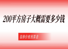 200平方房子大概需要多少钱(2025装修价格预算表）