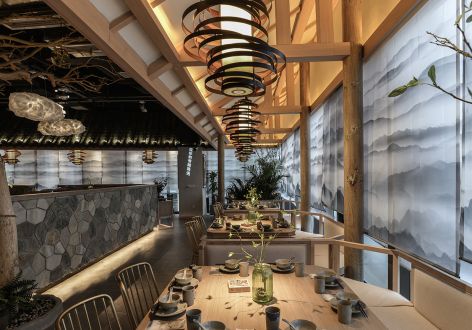 340㎡餐厅中式风格装修案例