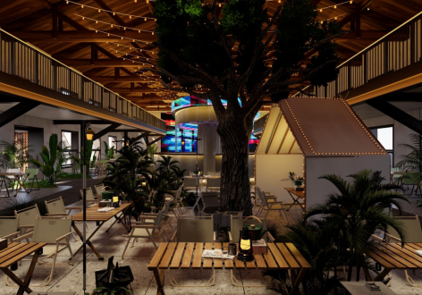 1000㎡烧烤店绚丽风格装修案例